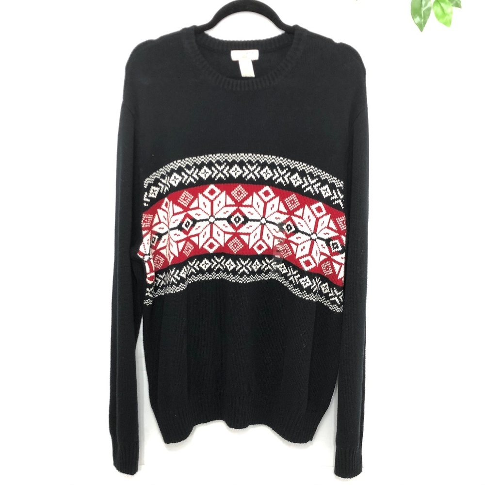 DOCKERS MEN SWEATER BLACK AND RED SIZE L/G NEW